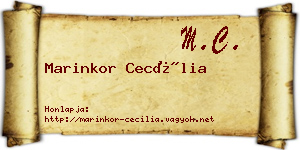 Marinkor Cecília névjegykártya